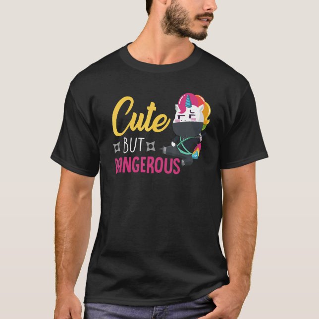 Camiseta Cute But Dangerous Ninja Unicorn (Anverso)