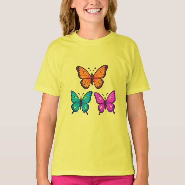 Camiseta Cute butterfly T-shirt for girls (Anverso)