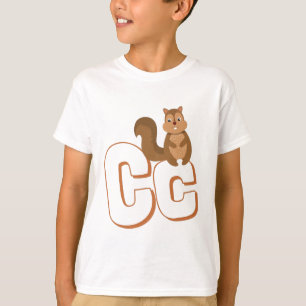 Camiseta Cute C Para Chipmunk - Niños Alfabeto Inglés ABCD