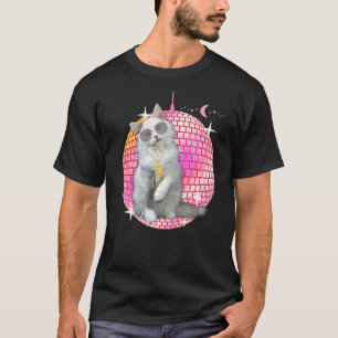 Camiseta Cute Ca Cat Disco Retro Techno Dj Cat Fiesta