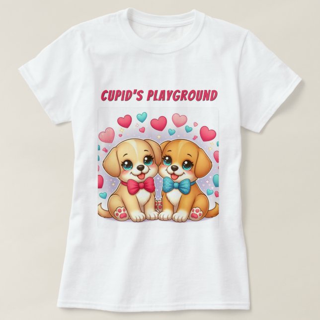 Camiseta Cute cachorros: El patio de juegos de Cupid: Valen (Diseño del anverso)