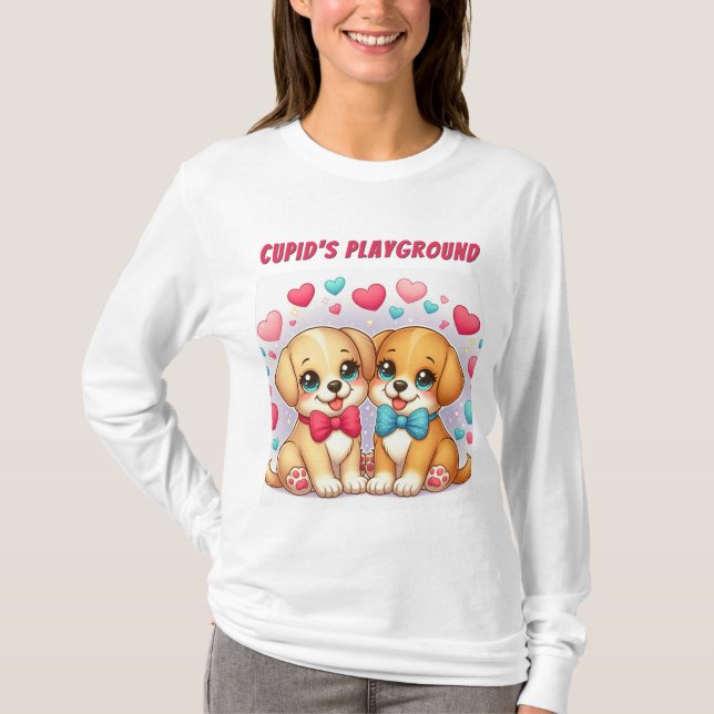 Camiseta Cute cachorros: El patio de juegos de Cupid: Valen (Anverso)
