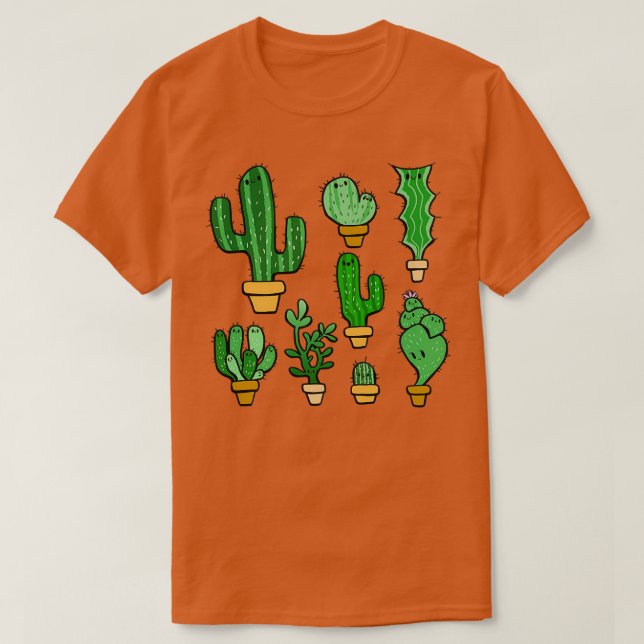 Camiseta Cute Cacti Family (Diseño del anverso)