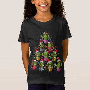 Camiseta Cute Cactus Árbol de Navidad Suculento Cactus Xmas