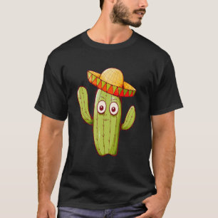 Camiseta Cute Cactus Con Gorra Mexicano