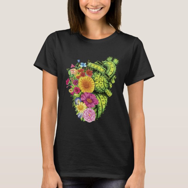 Camiseta Cute Cactus Desert Flower Heart Cacti Succulents P (Anverso)