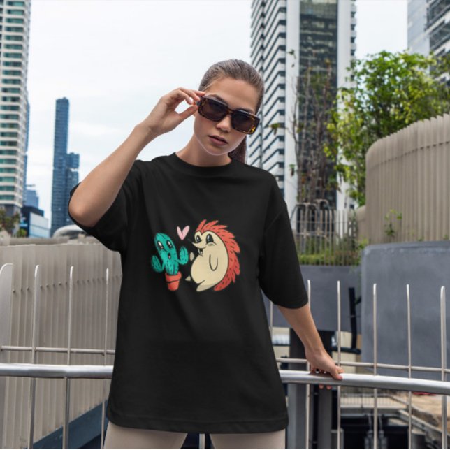 Camiseta Cute Cactus Y Hedgehog (Subido por el creador)