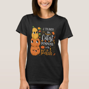 Camiseta Cute Caer Enseñar Calabaza Cutest En Parche Teache