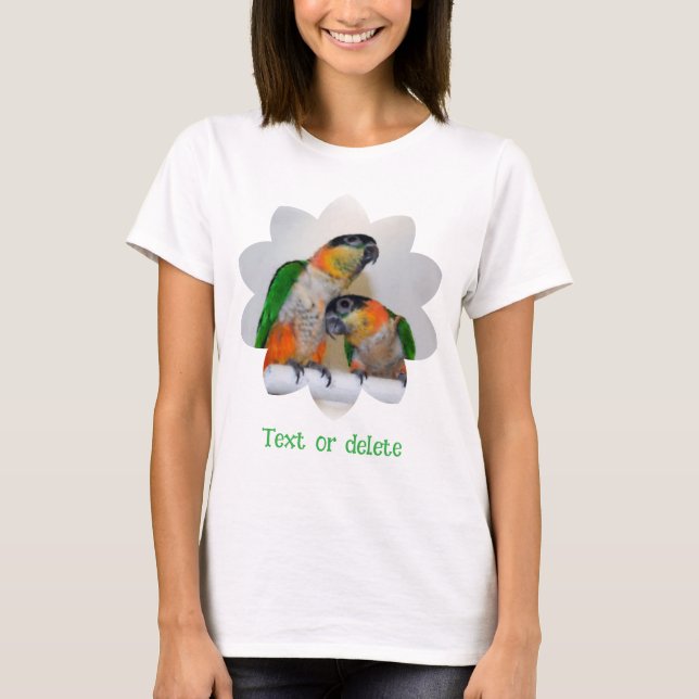 Camiseta Cute Caique Parrot Watercolor Art Personalized (Anverso)