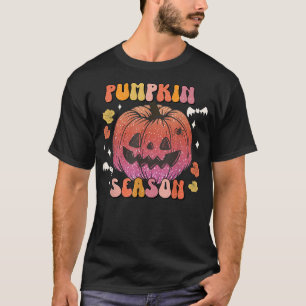 Camiseta Cute Calabaza Temporada Estilo Retro Caída Hojas d