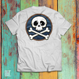 Camiseta Cute calavera de pirata de dibujos animados y hues