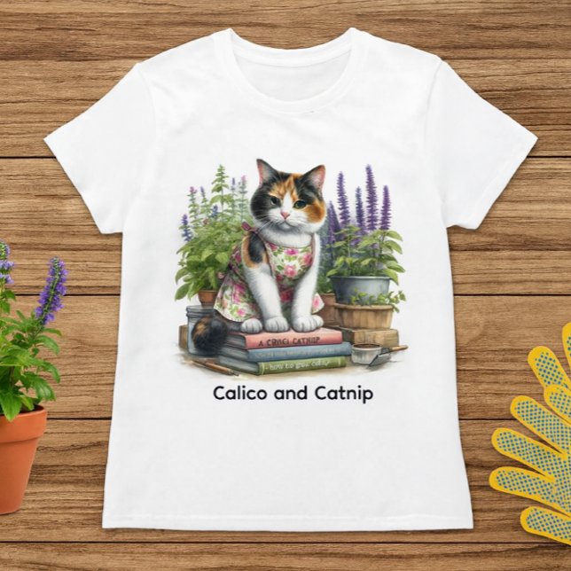 Camiseta Cute Calico y Catnip Cat Lover (Cute catnip kitty t-shirt for cat lovers. )