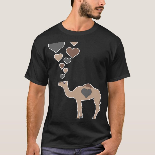 Camiseta Cute Camel Hearts  Camel  I Love Camels (Anverso)