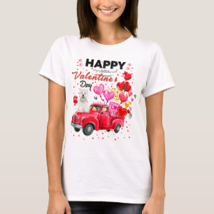 Camiseta Cute Camión Rojo Vestido El día de San Valentín We