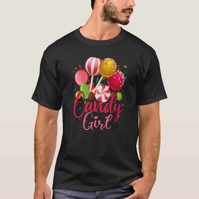 Camiseta Cute Candy Girl Sweet Lolly Cotton Lollipop Candy  (Anverso)