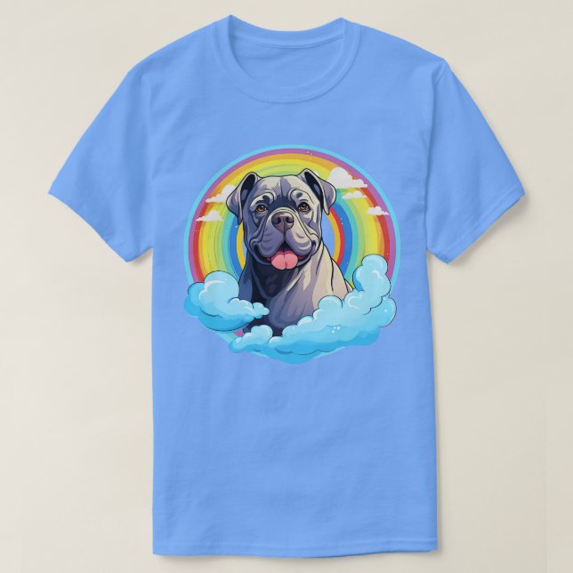 Camiseta Cute Cane Corso Rainbow Cloud Kawaii Perro Happy P (Diseño del anverso)