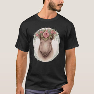 Camiseta Cute Cañón silvestre acuarela Flor Corona animal 1