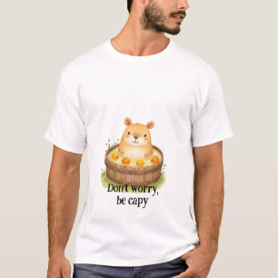 Camiseta Cute Capibara al Acuarela en Bañera con Naranjas &