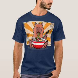 Camiseta Cute capibara comiendo Ramen Divertido Anime Manga