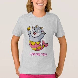 Camiseta Cute Capricorn Cabra Sirena Personaje Zodiaco