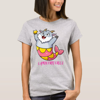 Camiseta Cute Capricorn Cabra Sirena Personaje Zodiaco