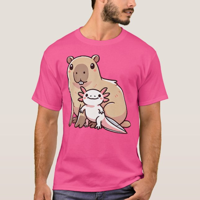 Camiseta Cute Capybara Axolotl (Anverso)