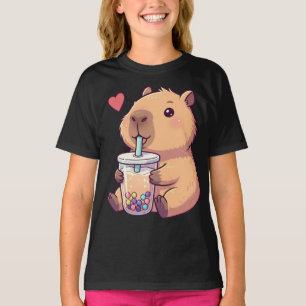 Camiseta Cute Capybara Boba burbuja de té para Chica