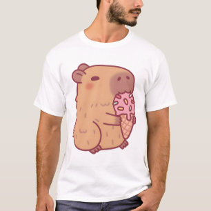 Camiseta Cute Capybara Comer Helado