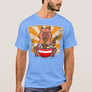 Camiseta Cute Capybara Comiendo Ramen Divertido animal Anim