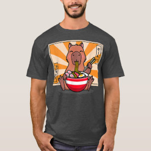 Camiseta Cute Capybara Comiendo Ramen Divertido animal Anim
