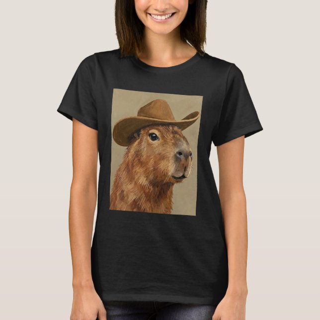 Camiseta Cute Capybara con sombrero de vaquero (Anverso)