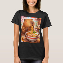 Camiseta Cute Capybara eating Ramen