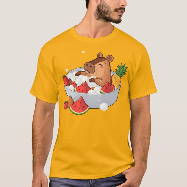 Camiseta Cute Capybara Fruit Bath Spa Day Kawaii Animal Ill (Anverso)