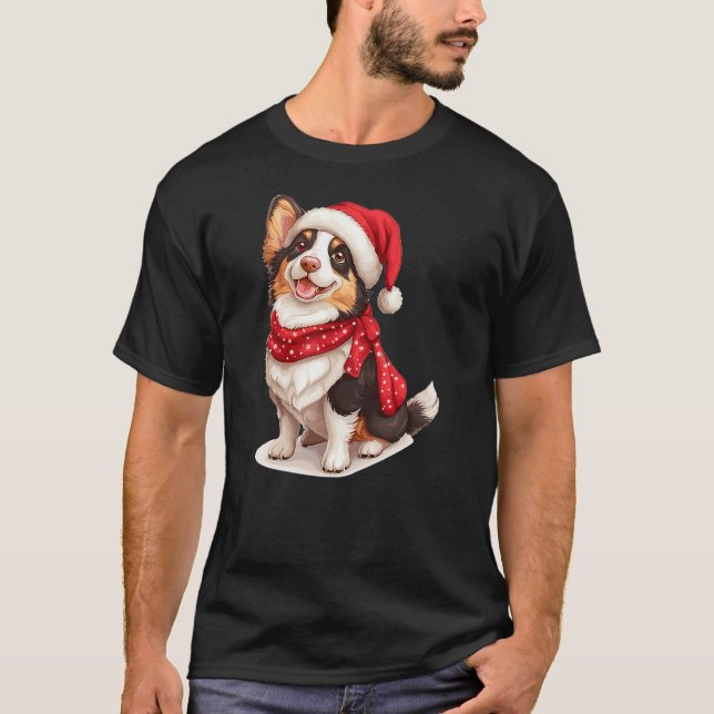 Camiseta Cute Cardigan Welsh Corgi Dog Christmas Merry X-ma (Anverso)
