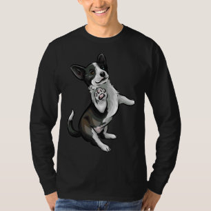 Camiseta Cute Cardigan Welsh Corgi Ladrillo Blanco Y Negro