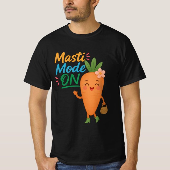 Camiseta Cute Carrot Masti Mode ON Men’s T-Shirt Funny (Anverso)