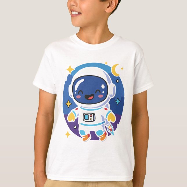 Camiseta “Cute cartoon astronaut floating in space, playful (Anverso)