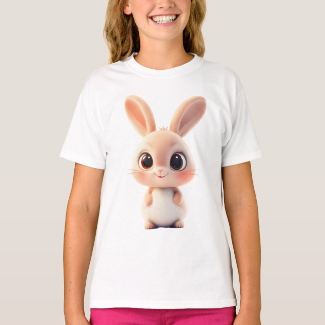 Camiseta Cute Cartoon Bunny – Big-Eyed Rabbit Design (Anverso)