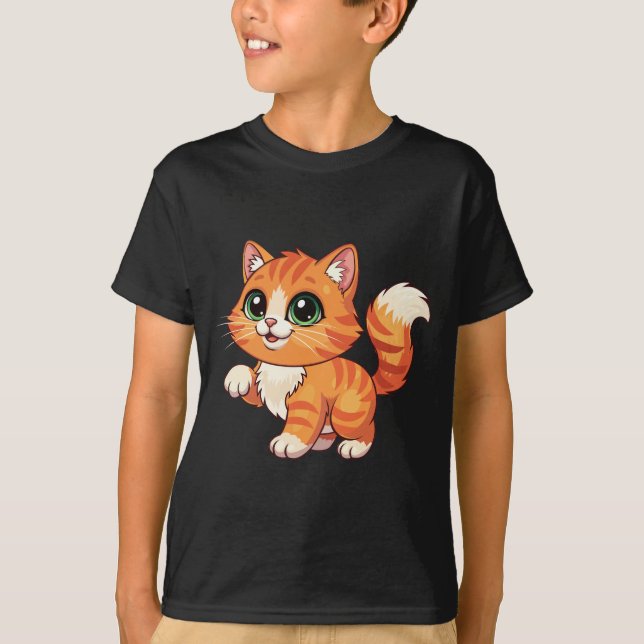 Camiseta Cute Cartoon Cat Kids' T-Shirt (Anverso)