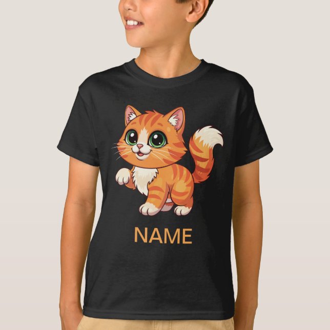 Camiseta Cute Cartoon Cat Kids' T-Shirt (Anverso)