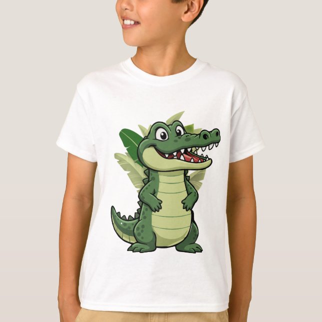 Camiseta Cute Cartoon Crocodile (Anverso)