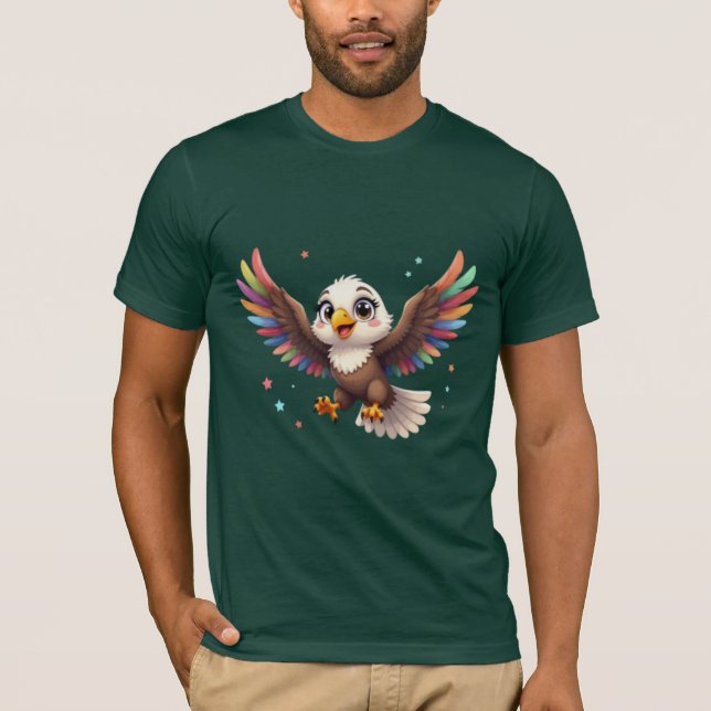 Camiseta Cute Cartoon Eagle Flying – Friendly Vector Art (Anverso)