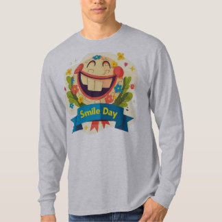 Camiseta Cute Cartoon Gran Sonrisa Día de Celebración Insig