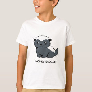 Camiseta Cute Cartoon Honey Badger Custom Name