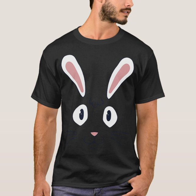 Camiseta Cute Cartoon Rabbit Face Easter Bunny Costume (Anverso)