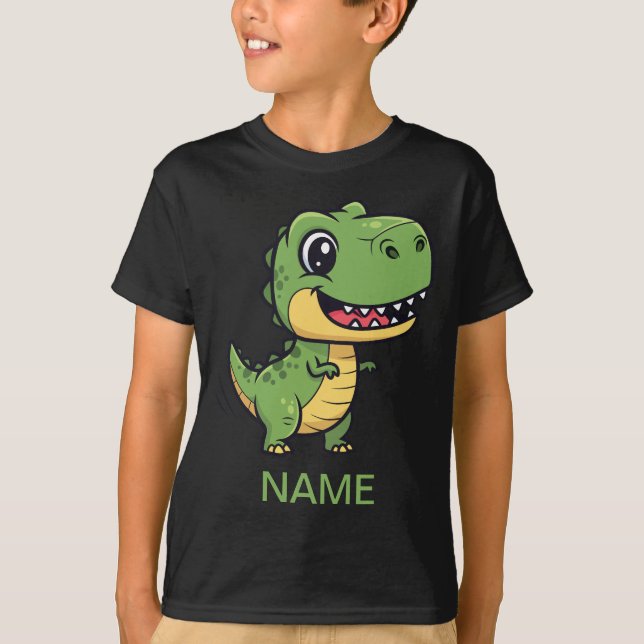 Camiseta Cute Cartoon T-Rex Dinosaur Kids' T-Shirt  (Anverso)