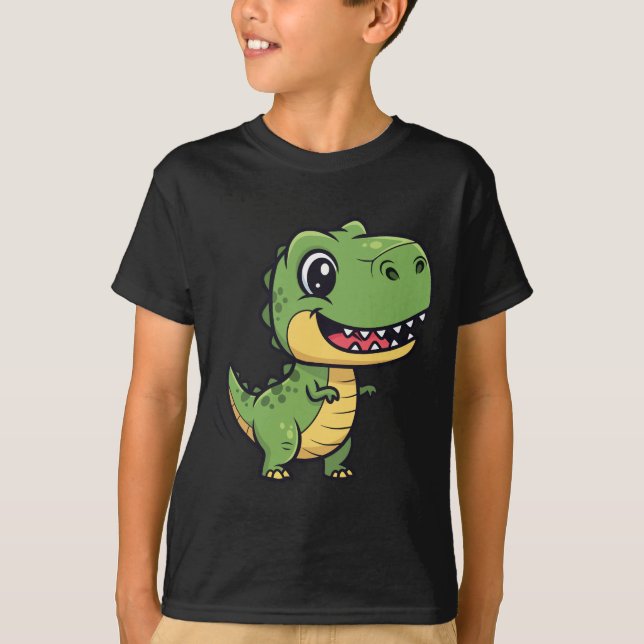 Camiseta Cute Cartoon T-Rex Dinosaur Kids' T-Shirt  (Anverso)