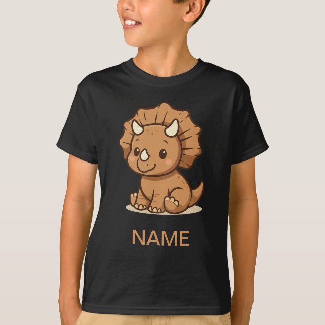 Camiseta Cute Cartoon Triceratops Kids' T-Shirt  (Anverso)