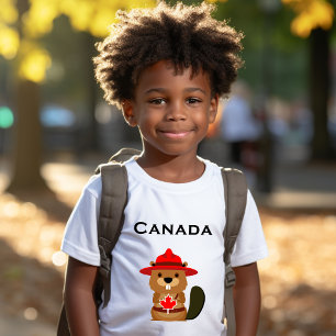 Camiseta Cute castor de Canadá con color claro de hoja de a