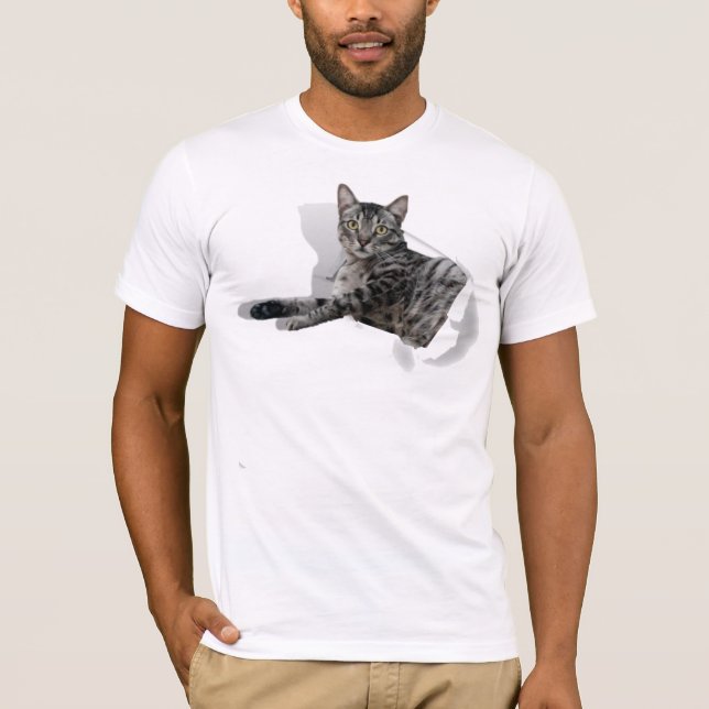 Camiseta Cute Cat 3D Ilusión divertida gráfica popular (Anverso)